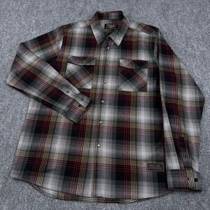 Troll Co. True Grit Flannel Men's XL Multicolor Plaid Workwear Pearl Snap Button